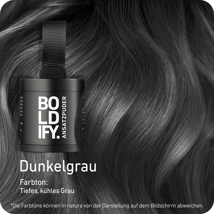 BOLDIFY Ansatzpuder ﻿Grosspackung - Haar Concealer zur Haarverdichtung für Frauen und Männer, Grauab