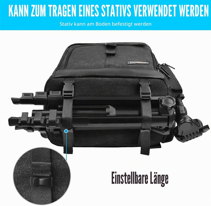 Cwatcun Kamerarucksack Tasche Canvas Professional für SLR DSLR spiegellose Kamera Canon Nikon Sony P
