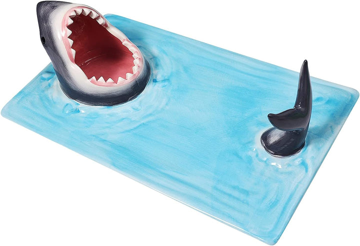 Aunaeyw Shark Sushi Teller Keramik Sushi Teller, Haifisch Form Rechteck Shark Sushi Platte Rechtecki