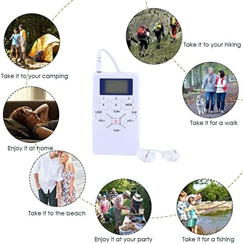 Mini Portable LCD FM Radio Digitalsignalverarbeitung Drahtloser Empfänger mit Kopfhörer für Ausser A
