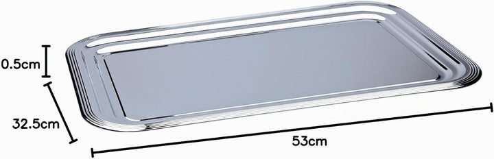 APS 3 x Partyplatte, Servierplatte, Serviertablett, Fischplatte, Obstplatte Metall - 53 cm x 32,5 cm