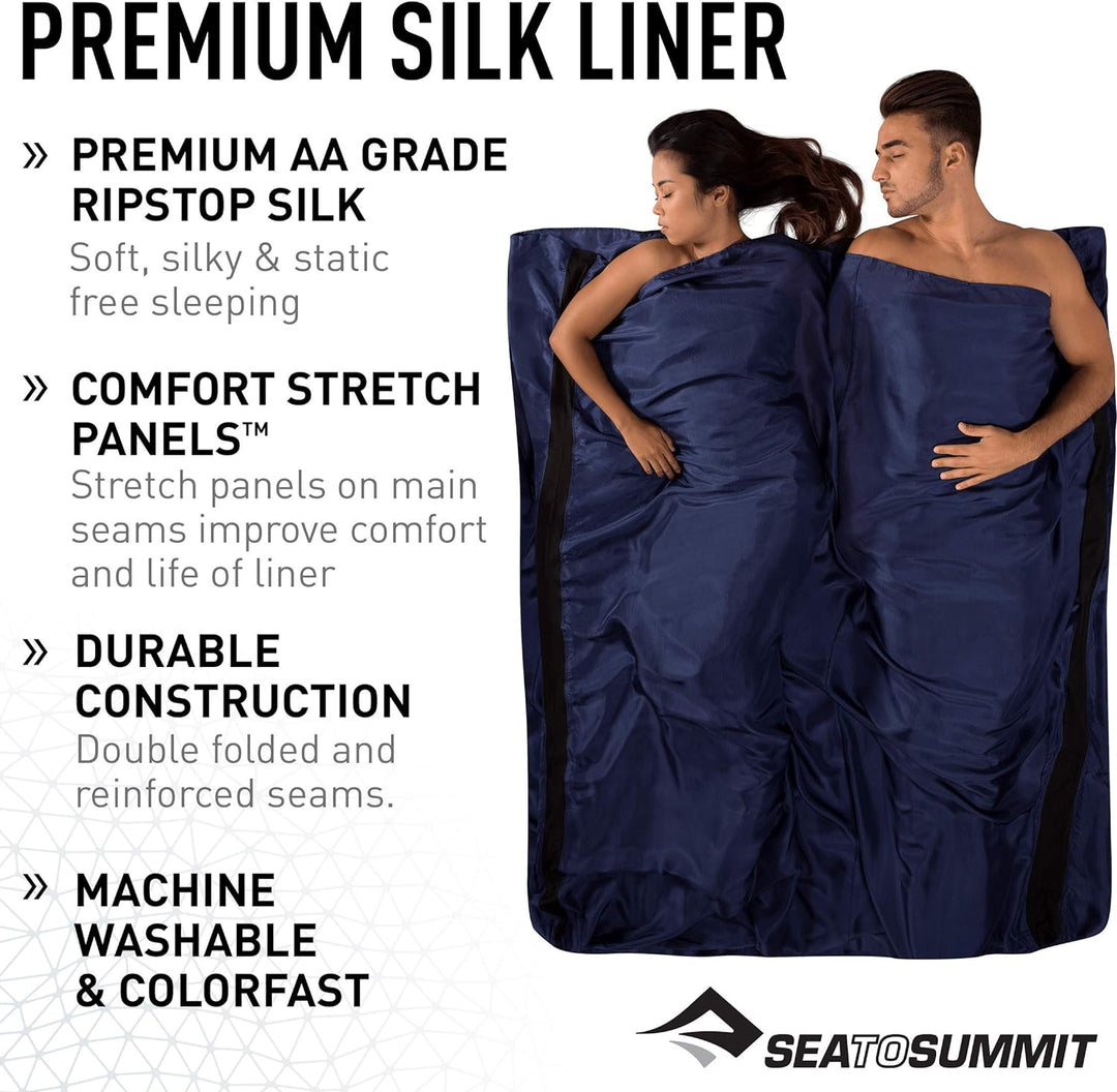 Sea to Summit Premium Blend Seide/Baumwolle Standard Travel rutschsicher Navy Blue, Navy Blue