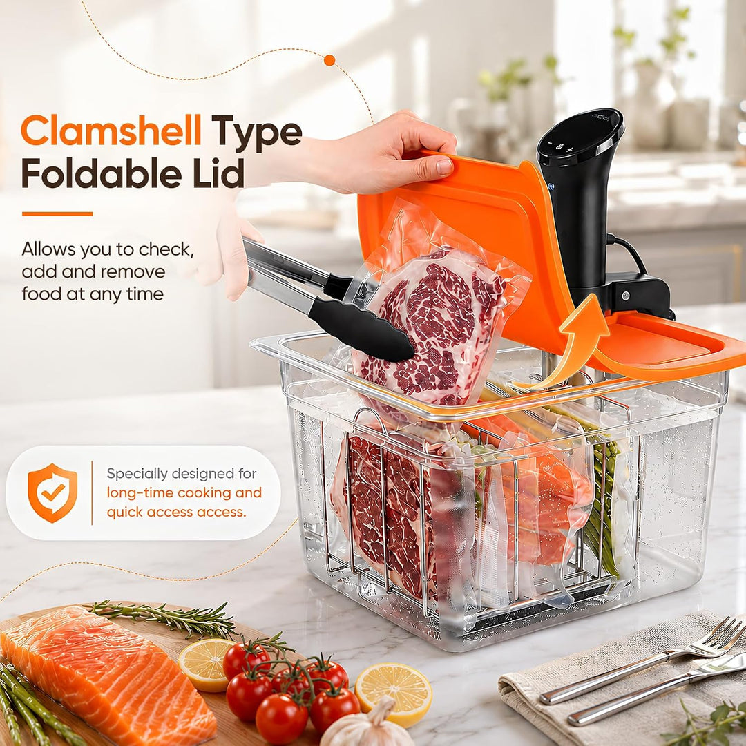 Sous Vide Behälter 12L Sous Vide Container mit Deckel BPA-frei | Sous Vide Set mit Thermohülle und R