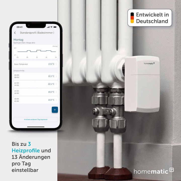 Homematic IP Smart Home Heizkörperthermostat – kompakt, digitaler Thermostat Heizung, Heizungsthermo