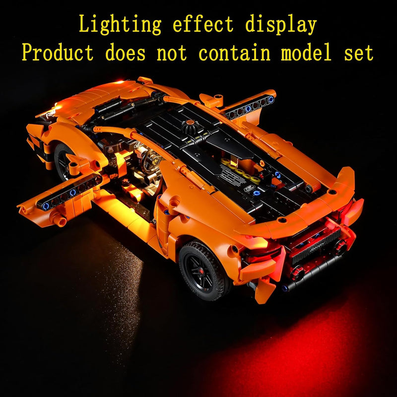 GEAMENT LED Licht-Set Kompatibel mit Lego Lamborghini Huracán Tecnica Orange - Beleuchtungsset für T