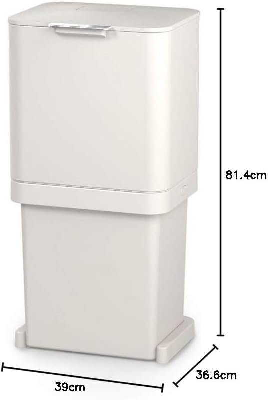 Joseph Joseph 30091 Joseph Totem Pop - Mülltrennungs und Recyclingeinheit 60 Liter - steinfarbig, 60