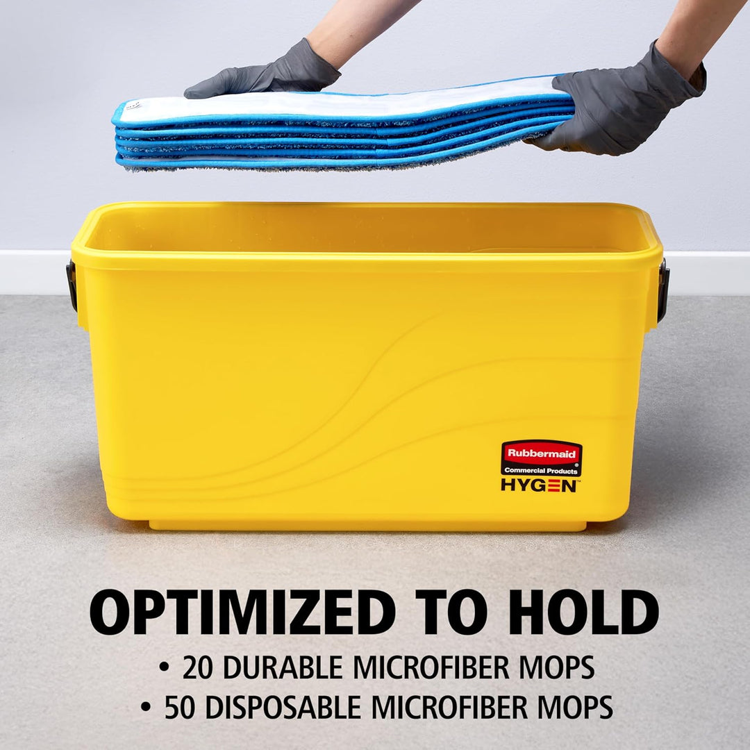 Rubbermaid Commercial Products HYGEN Charging Bucket for Microfiber Mops - Yellow Ladeeimer, Ladeeim