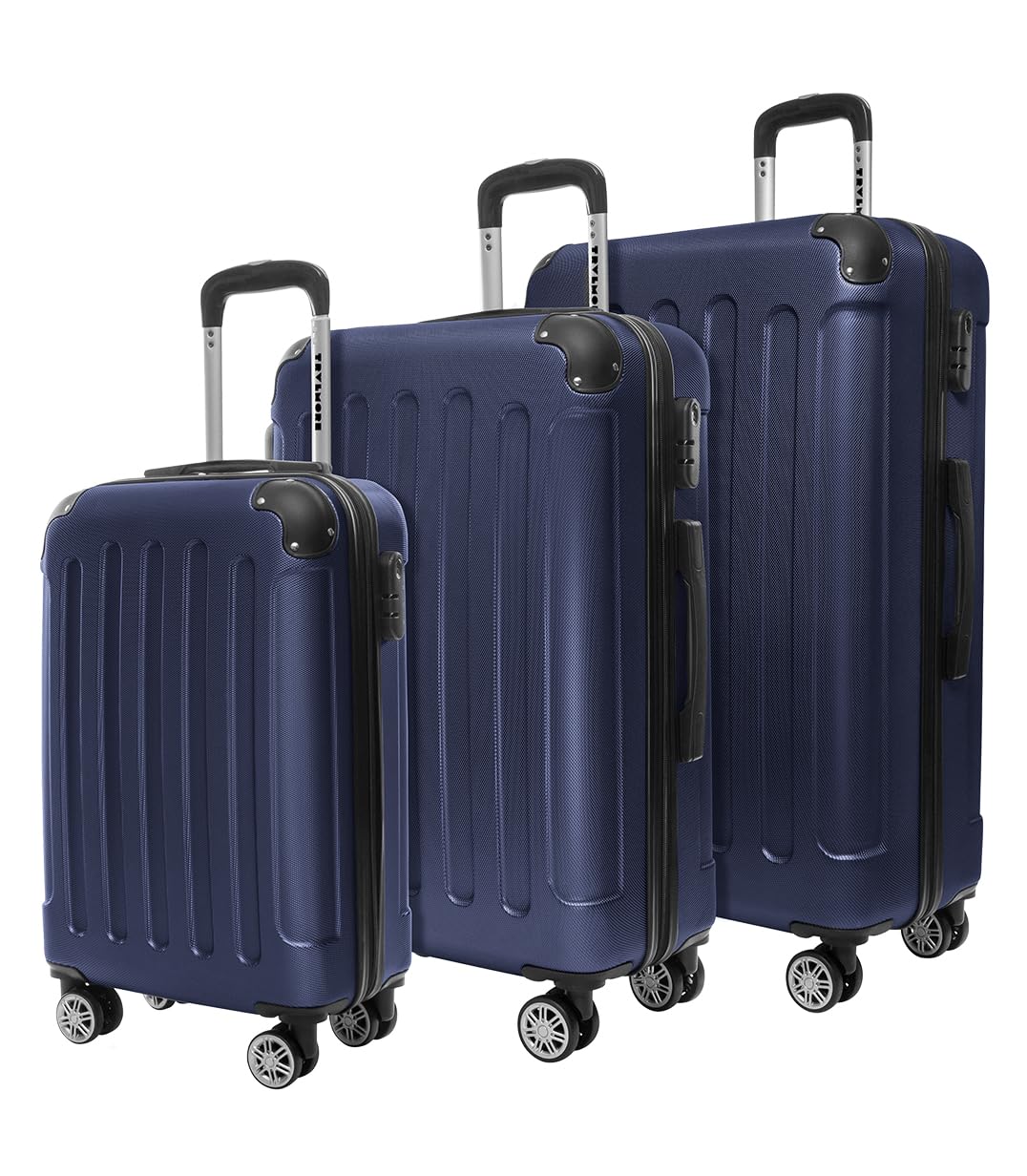 TRVLMORE Kofferset 3 Teilig Hartschale - Koffer & Trolleys Set - Reisekoffer Set 3 Teilig - Koffer S