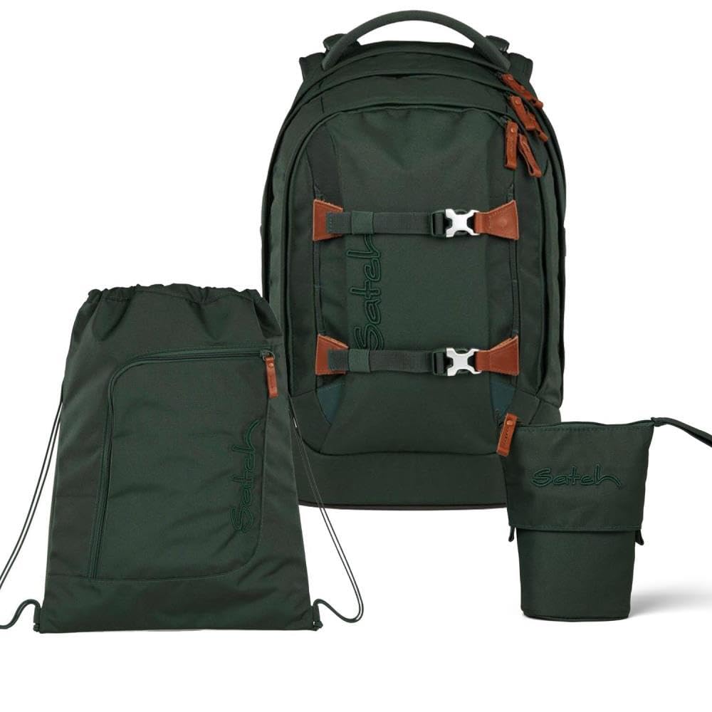 Satch Pack Pencil Slider Light Edition Schulrucksack Set 3tlg. inkl. Sportbeutel (Nordic Forest), No