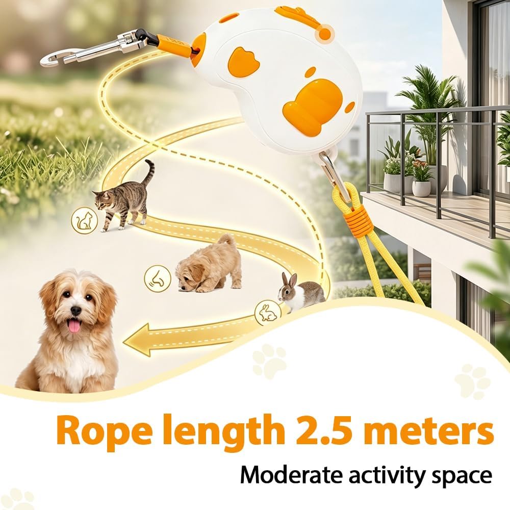 Ausziehbare Hundeleine 2.5m, 360° Anti-Verhedderung Hunde Rollleine mit Schnellverschluss und Trages
