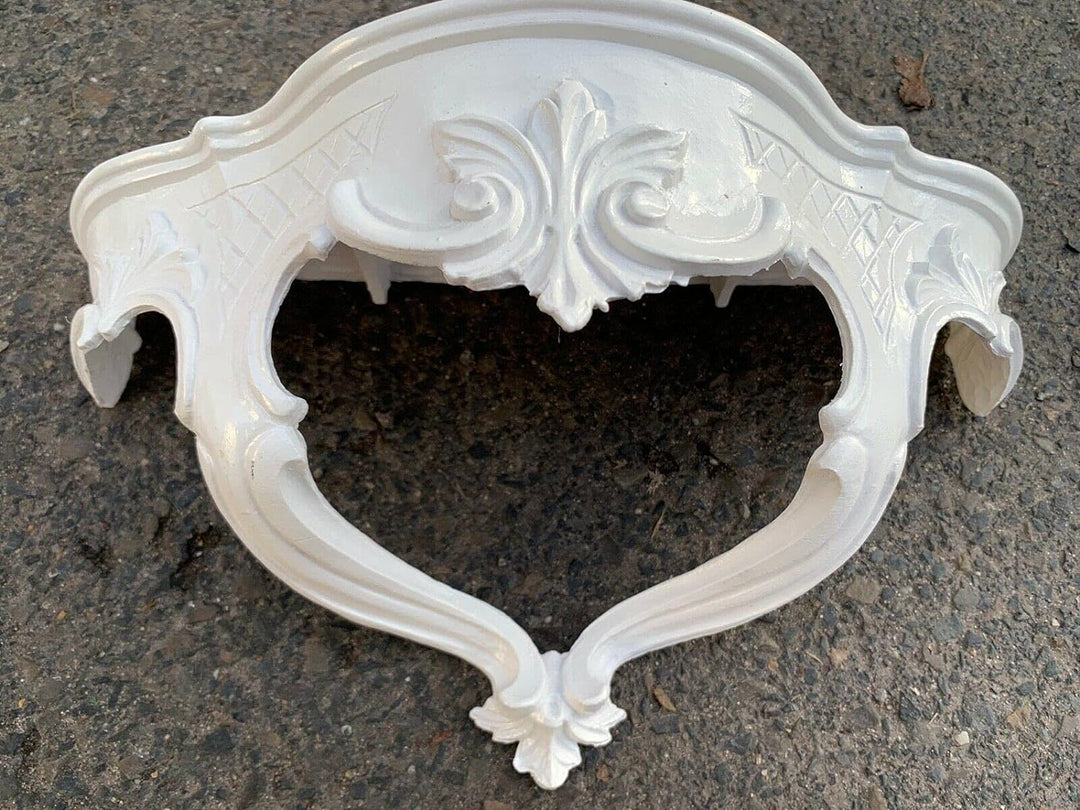 Wandspiegel Weiss mit Konsole Barock Antik 45x38 Flurspiegel Badspiegel mit Ablage Wanddeko Prunkspi