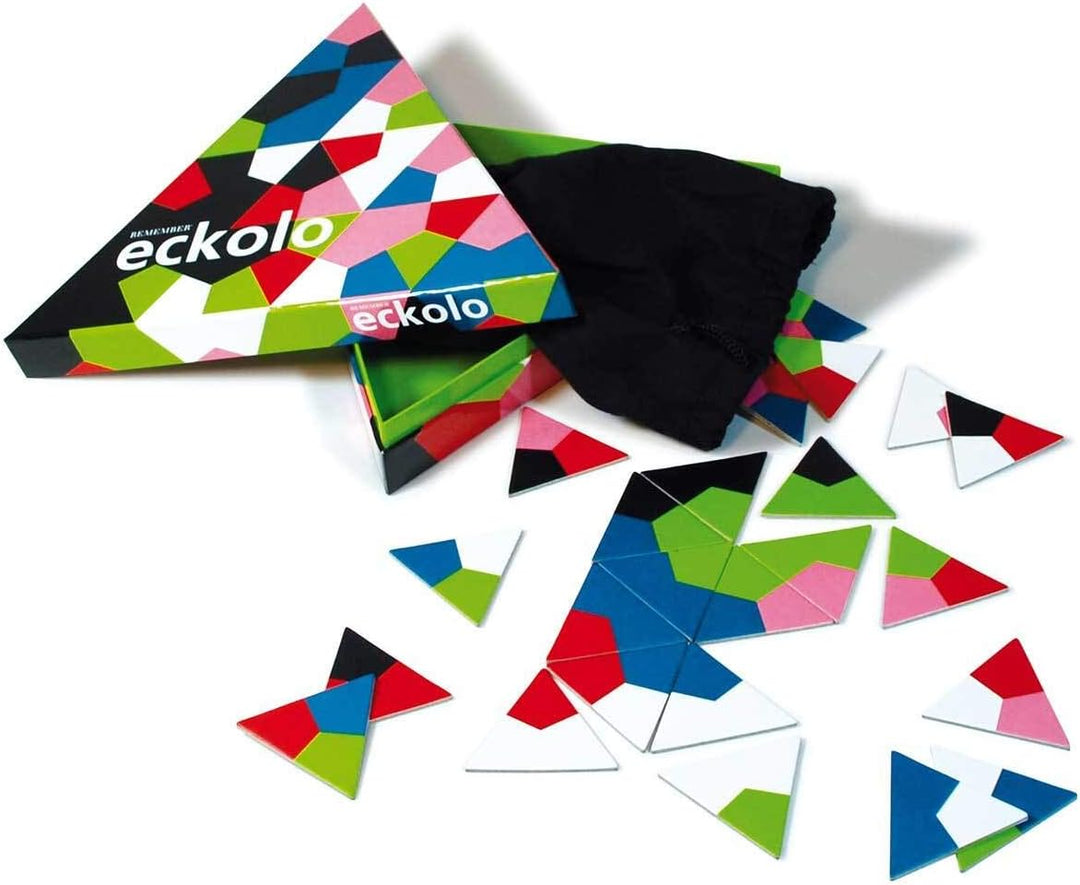 Remember Eckolo – buntes Anlegespiel mit dreieckigen Karten für Erwachsene und Kinder ab 6 Jahren, G