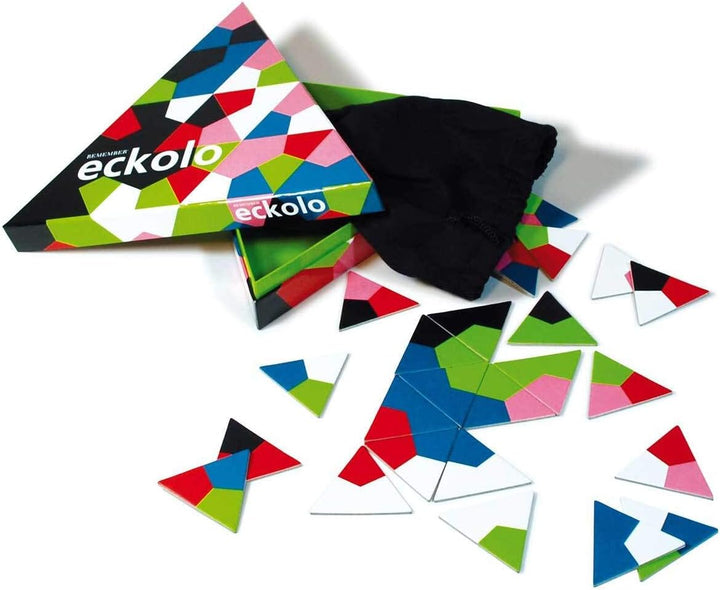 Remember Eckolo – buntes Anlegespiel mit dreieckigen Karten für Erwachsene und Kinder ab 6 Jahren, G