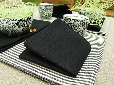 LinenMe Lucia Servietten, Leinen, 47 x 47 cm, Schwarz, 12 Stück 0020712