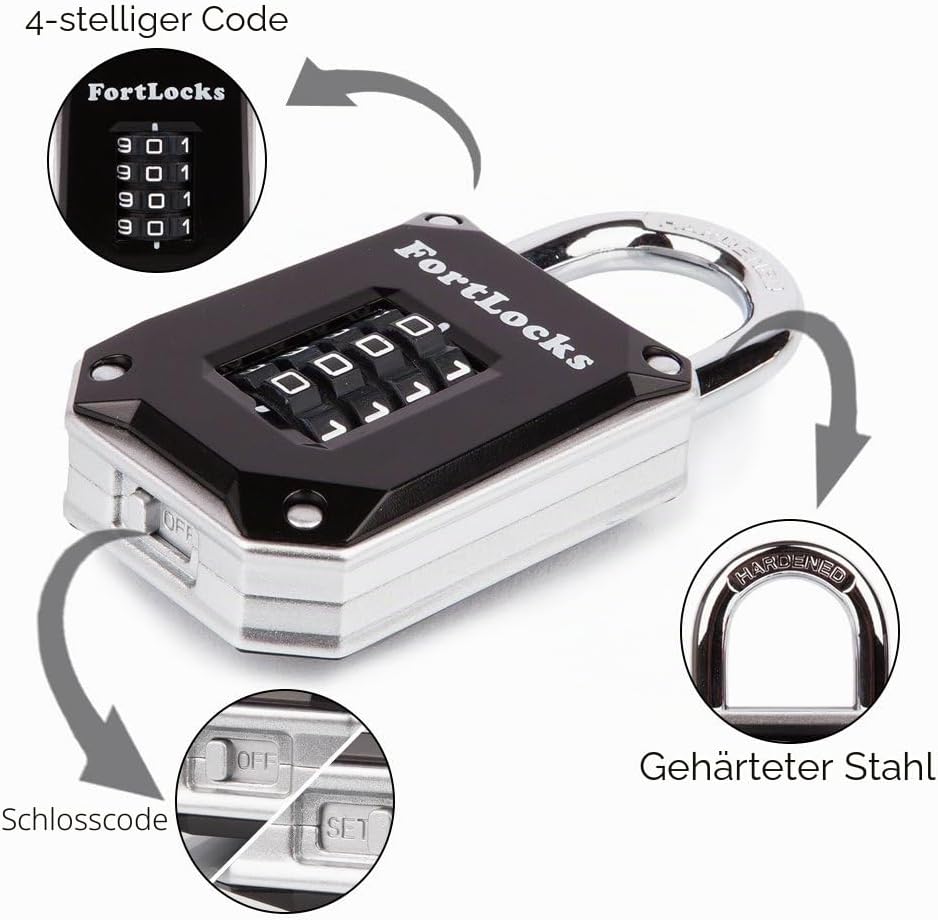 2er-pack Fortlocks Schlösser Für Fitnessstudio-schliessfächer - 4-stellig Robust Wetterfest Gehärtet