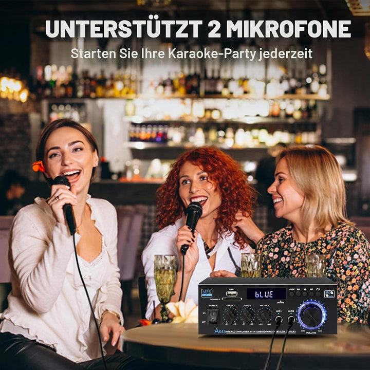 Stereo-Empfänger und Verstärker, Heim-Audio, Bluetooth, 5.0 A, Heimverstärker, FM-Radio, USB, SD-Kar