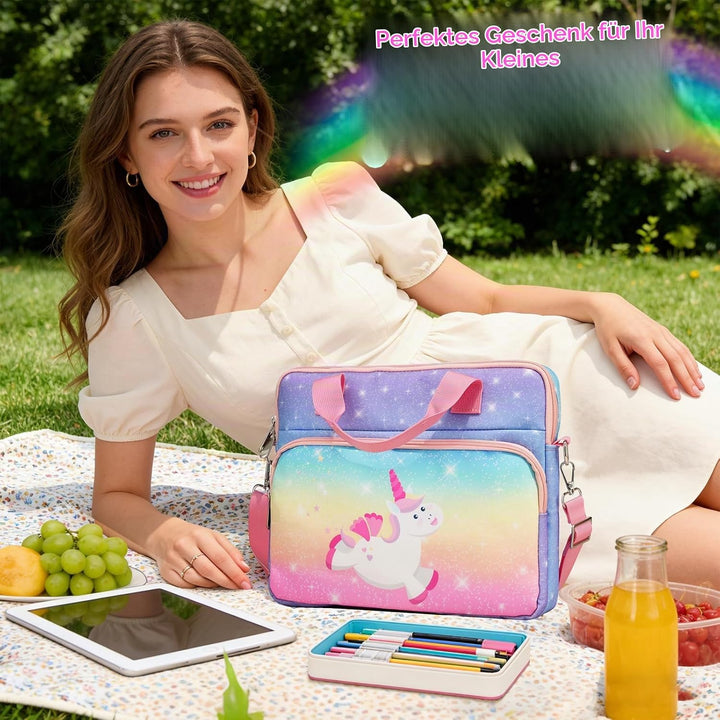 TiMOVO Tablet Tasche Mit Schultergurt 12,5 Zoll für Kinder, Portable Hülle, Universal Etui Organizer