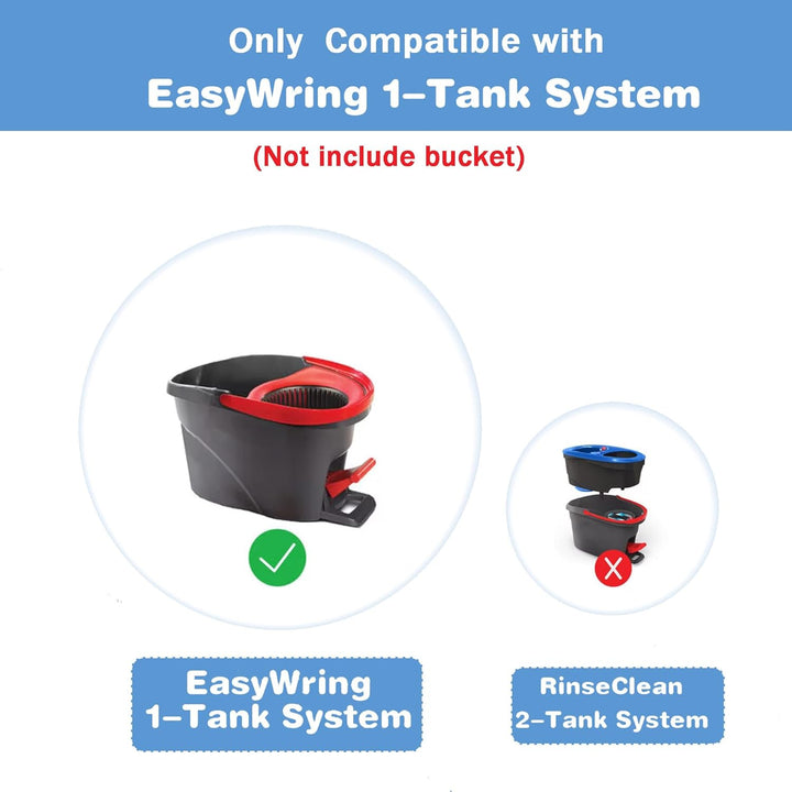 Sgizoku 6er-Set Wischmopp für Viledar Turbo Smart/Spin/EasyWring&Clean 1 Tank Eimer, 4 Rot Mikrofase