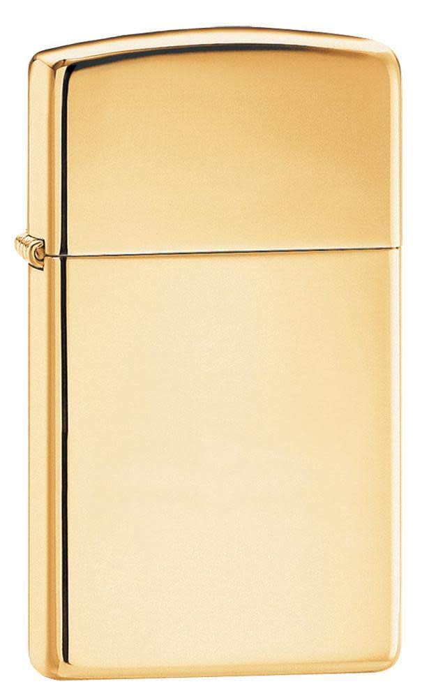 Zippo 1654B Feuerzeug 60001177 Polished Slim Benzinfeuerzeug, Messing, Brass high Polish, 1 x 3,5 x