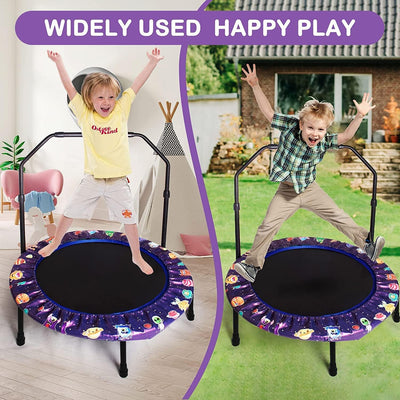 Trampolin für Kinder, 36" Mini Kindertrampolin mit Verstellbarer Griff, Kindertrampolin mit gepolste