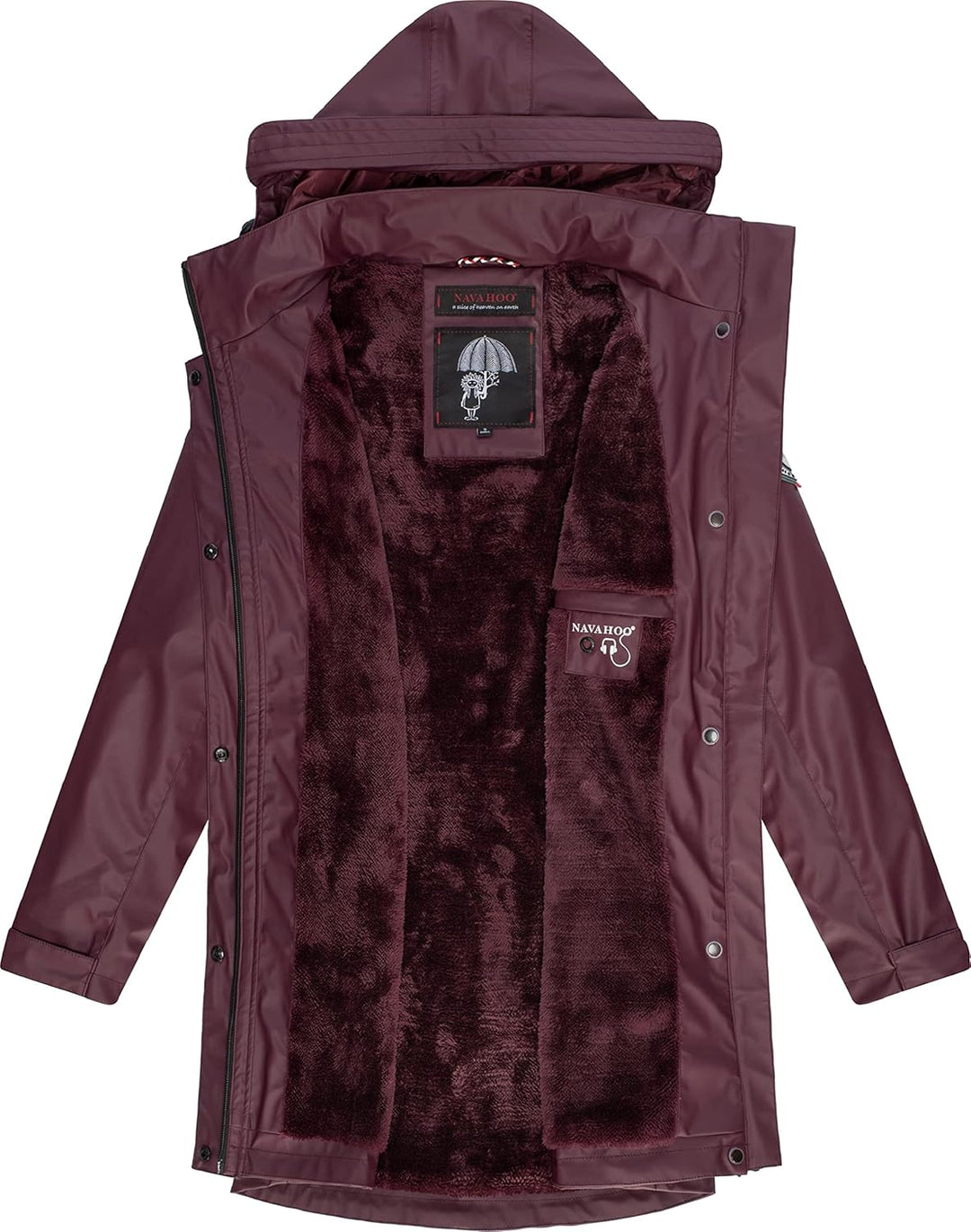 Navahoo Damen wasserdichter gefütterter Regenmantel Deike XS Wine, XS Wine