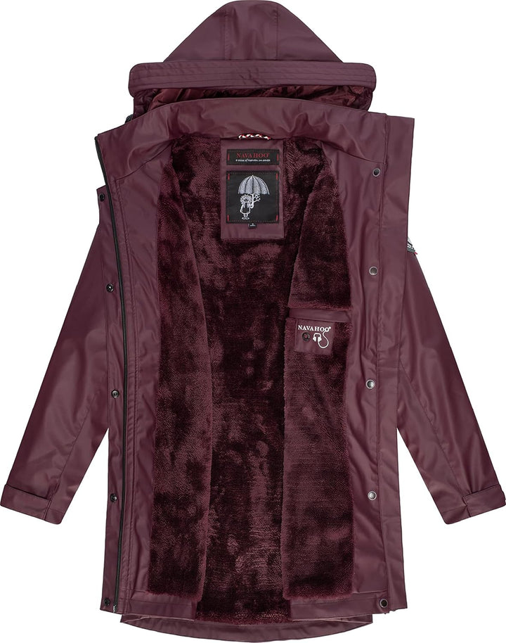 Navahoo Damen wasserdichter gefütterter Regenmantel Deike XS Wine, XS Wine