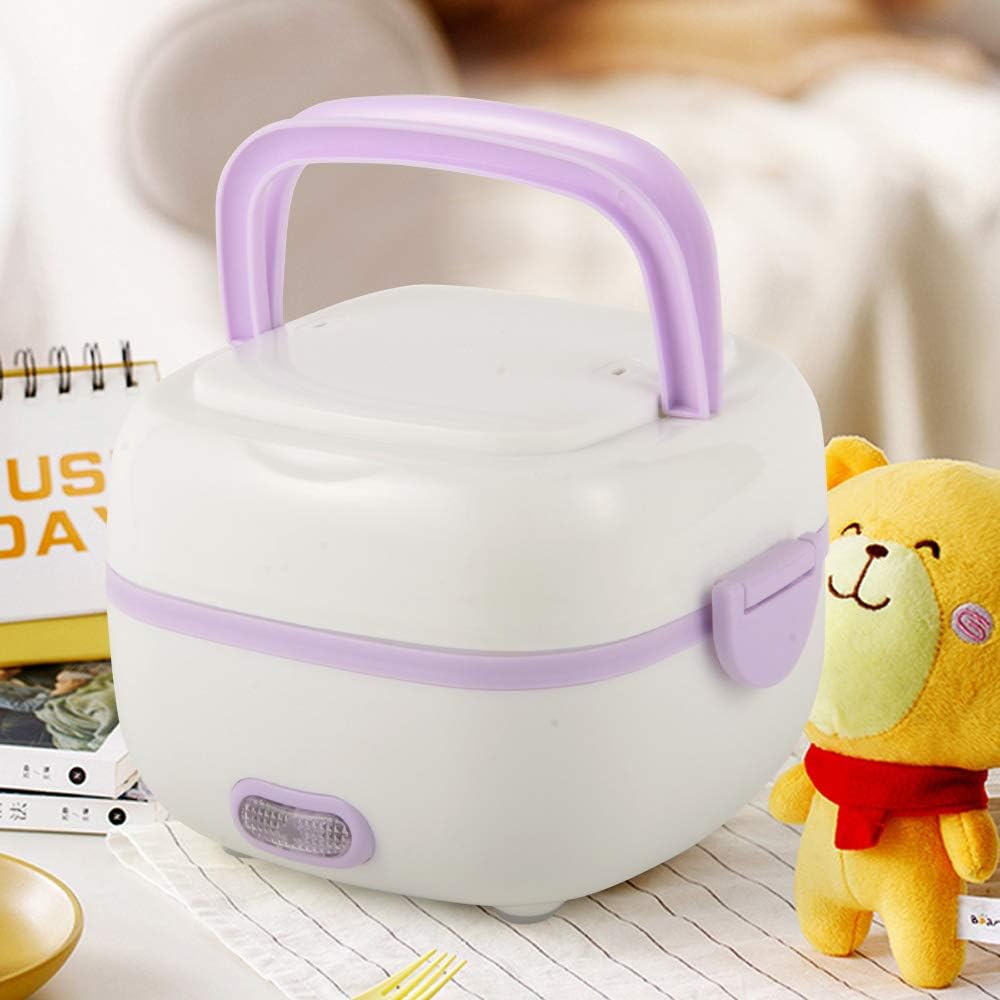 Mini Reiskocher und Dampfgarer 200W Multifunktion Kocher 1 Liter Tragbar Elektrische Mahlzeitbox Lun