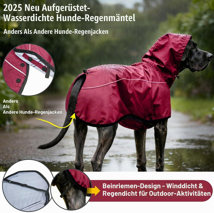 Mosucoirl Hund Regenmantel Jacke Reflektierende Verstellbare Kapuze Haustier Poncho Regenmantel mit