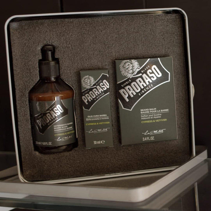 Proraso Bartpflegeset, Cypress & Vetyver grün 900 g (1er Pack) Cypress e Vetiver, Cypress e Vetiver