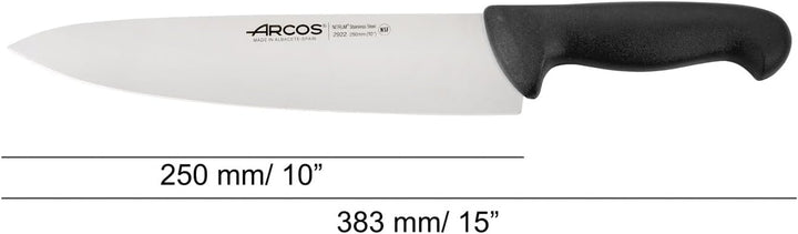 Arcos Küchenmesser Cheferies 2900 - Nitrum Edelstahlklinge 25 cm - Griff aus Polypropylen, Ideal für