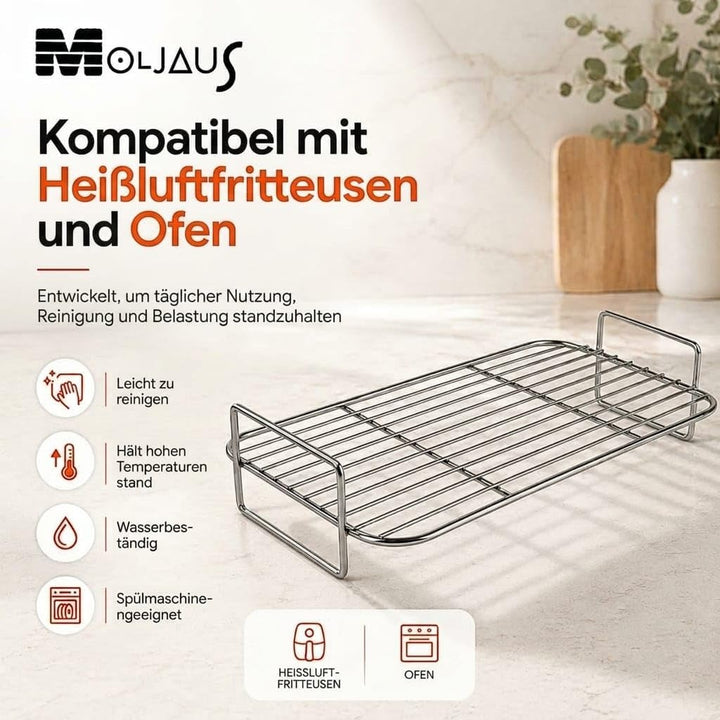 Gitter für Heissluftfritteuse kompatibel mit Ninja Foodi Flexdrawer Dual Air Fryer 10,4L/COSORI Dual