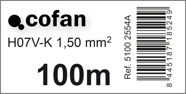 COFAN 51002554 A – Kabel (1 x 1.5 mm, 100 m Rolle, h07 V-k) blau 1 x 1.5mm, 100 m Blau, 1 x 1.5mm, 1