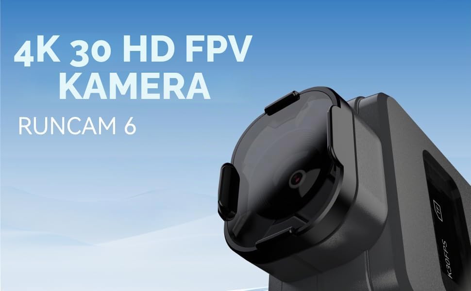 RunCam 6 4K FPV Action Kamera, Mini HD Video Cam mit EIS & GyroFlow HDMI PWM unterstützt für RC Flug