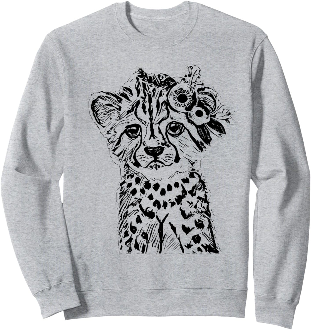 Geparden Baby Motiv Raubkatze Katzen Gepard Jungtiere Sweatshirt