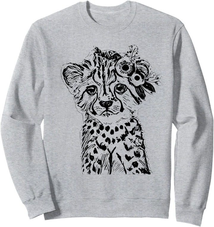 Geparden Baby Motiv Raubkatze Katzen Gepard Jungtiere Sweatshirt
