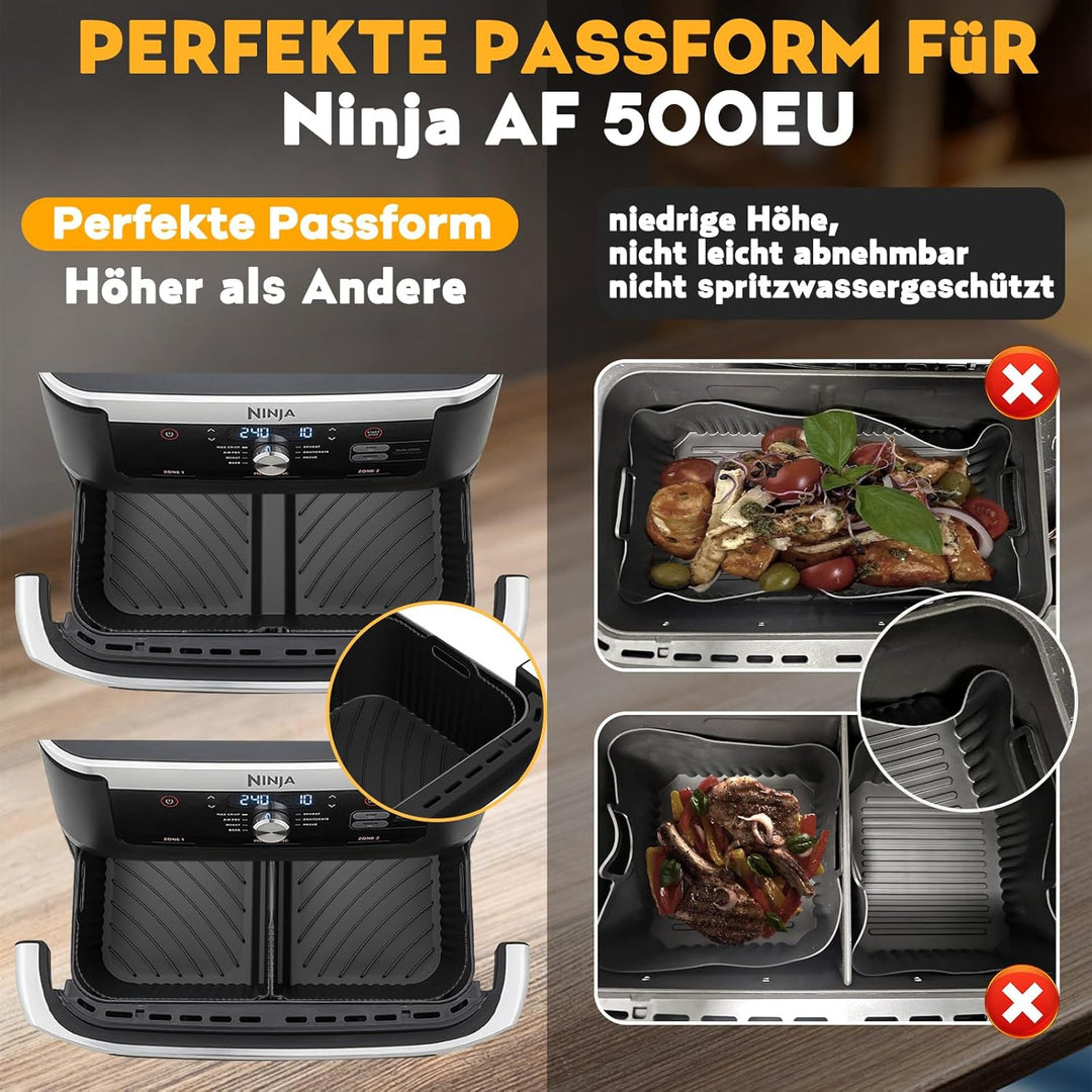 Heissluftfritteuse Zubehör für Ninja Foodi Flexdrawer AF500EU 10,4L - 22 Stück Ninja Airfryer Siliko