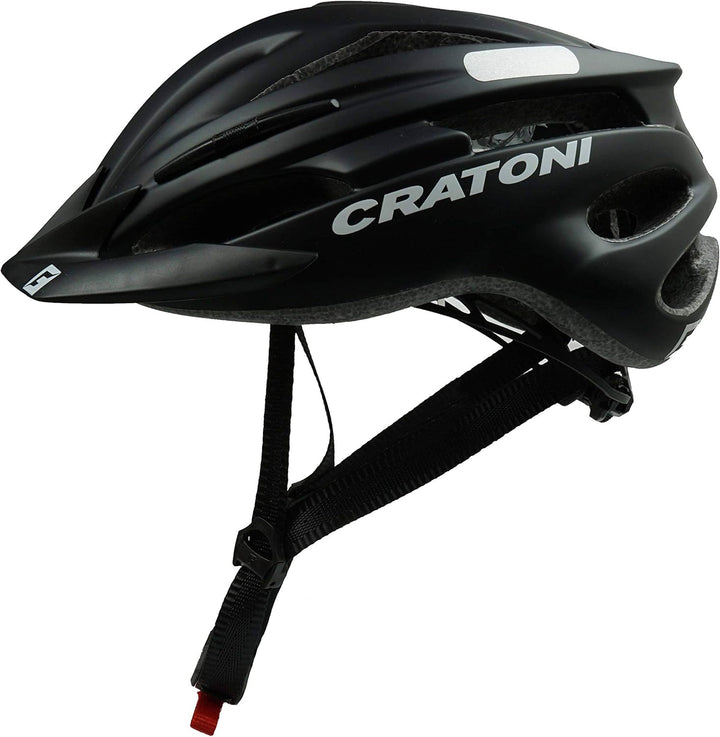 Cratoni Fahrradhelm Pacer, Black matt - Reflektor, Gr. L-XL (58-62 cm)