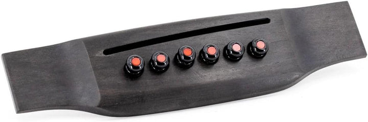 LUXE BY MARTIN® Stegstifte für Akustikgitarre – Schwarz glänzend mit roter Einlage | Liquidmetal®-Ko