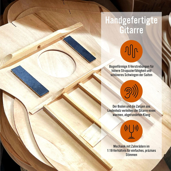 3rd Avenue 1/2 Flamencogitarren-Starterset in Kindergrösse mit Nylonsaiten – mit Tasche, Saiten – in