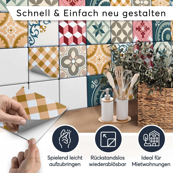Fliesen Dekor-Folie I Fliesensticker - Küchenfliesen renovieren o. dekorieren I Wand-Deko Aufkleber