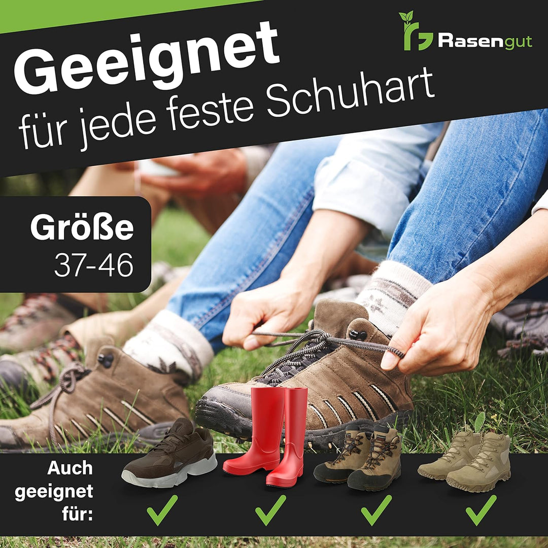 Rasengut Rasenlüfter Nagelschuhe für unkrautfreien Rasen - Hand Vertikutierer zum Rasen belüften und