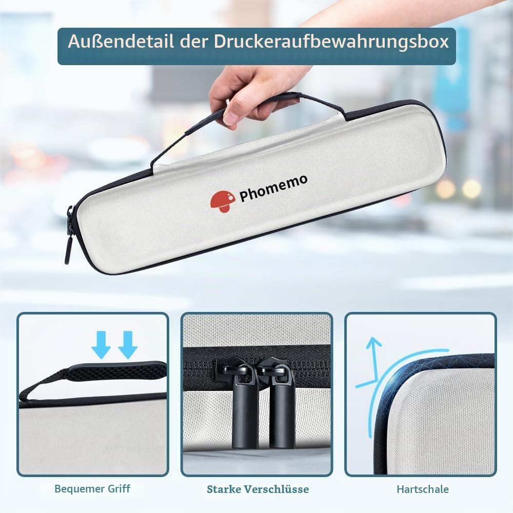 Phomemo M08F M08D A4 Drucker Tasche, Tragbare Tasche Kompatibel M08F, P831 Tragbarer Thermodrucker (