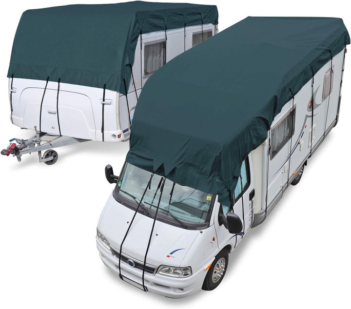 Wohnwagen & Wohnmobil Schutzdach | 8 x 3 m | vierlagig | wintertauglich | Midnight Olive, 8 x 3 m