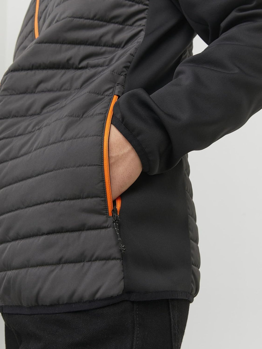 JACK & JONES male Hybridjacke Hybridjacke M Asphalt, M Asphalt