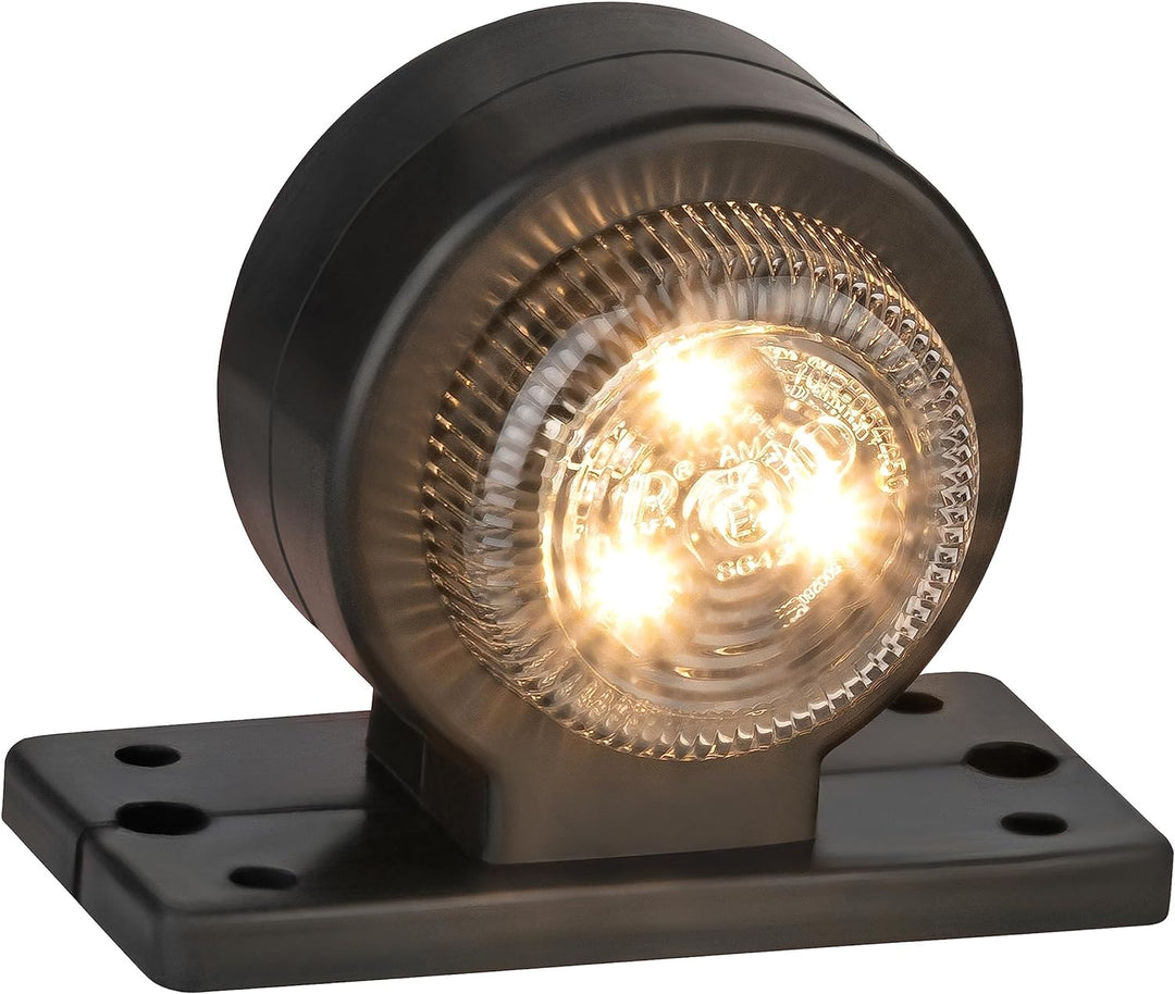 2x LED Positionsleuchte Set Rot Weiss 12-24 Volt E4-Prüfzeichen IP67 Schutzklasse mit Gummihalterung