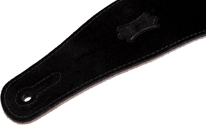 Levy's Gitarrengurt (Veloursleder, ca. 6,4 cm breit) schwarz, Schwarz
