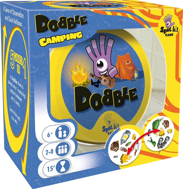 Asmodée Dobble Camping Kartenspiel, ab 6 Jahren, 2–8 Spieler, Spieldauer 15 Minuten, (in englischer