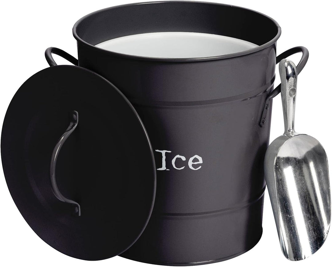 Harbour Housewares Vintage Metal Ice Eimer Mit Schaufel - Schwarz