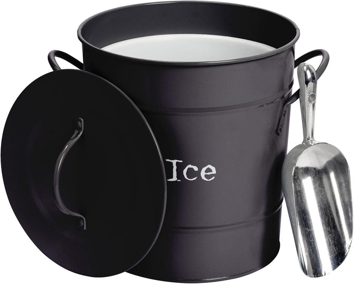 Harbour Housewares Vintage Metal Ice Eimer Mit Schaufel - Schwarz