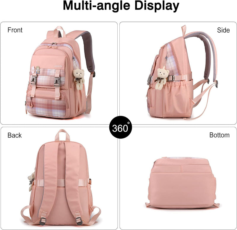 FANDARE Schulrucksack Schulrucksack Schultasche Herren Damen Rucksack Schulranzen für Outdoor Reise